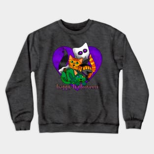 Three Happy Halloween Kitties Crewneck Sweatshirt